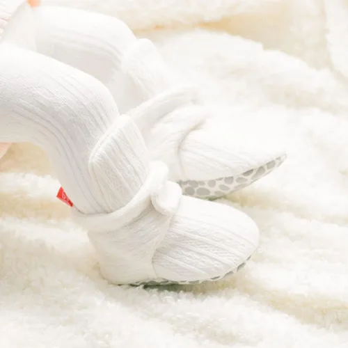 Miniatura 2 de HsdsBebe Unisex Newborn Baby Cotton Booties Non-Slip Sole for Toddler Boys Girls Infant Winter Warm Fleece Cozy Socks Shoes