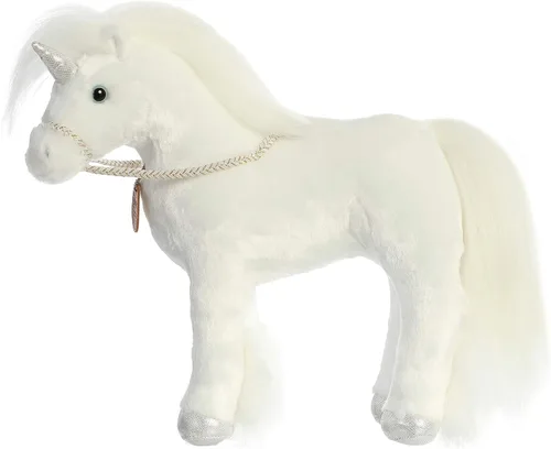 Miniatura 6 de Aurora® Exquisito Breyer® Xavier Peluche - Detalles realistas - Juego imaginativo - Blanco 13 pulgadas