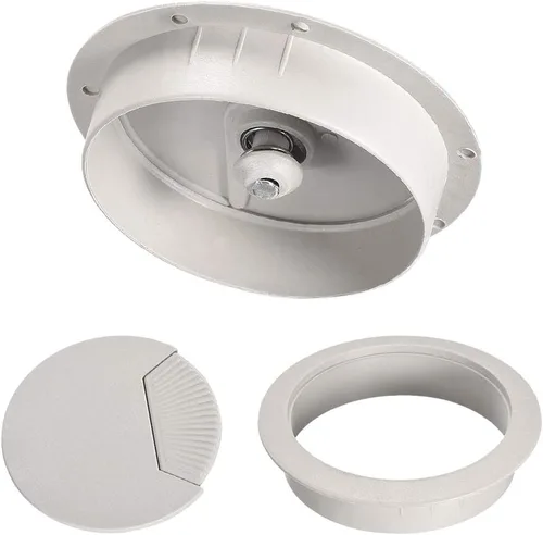 Miniatura 3 de uxcell Cubierta para agujero para cable, 2-3/8 pulgadas de plástico para escritorio, ojales para oficina, PC, organizador de cables, 5 unidades, Gris