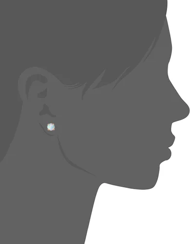 Miniatura 3 de GEMSME Aretes de ópalo chapados en oro rosa de 18 quilates, 0.236 in, redondos para mujer