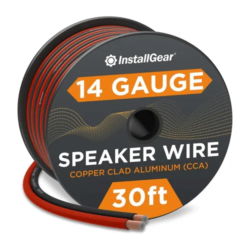 Miniatura 16 de InstallGear Cable de altavoz de calibre 14 de 30 pies, cable de altavoz de audio de automóvil de aluminio revestido de cobre para sistemas estéreo