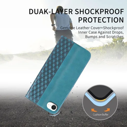 Miniatura 3 de Funda tipo cartera para iPhone 17e/16e de 6.1 pulgadas 2026/2025 - Funda de piel sintética con ranuras para tarjetero, funda magnética fuerte