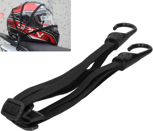 Miniatura 9 de Cuerda elástica elástica para casco de motocicleta con 2 ganchos, correa fija de gancho ajustable, cuerda de fijación de equipaje elástica de alta