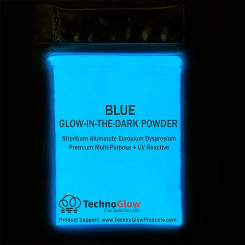 Miniatura 2 de Polvo que brilla en la oscuridad, azul natural para resina, epoxi, acrílicos, pintura, limo, selladores - 1.76 oz