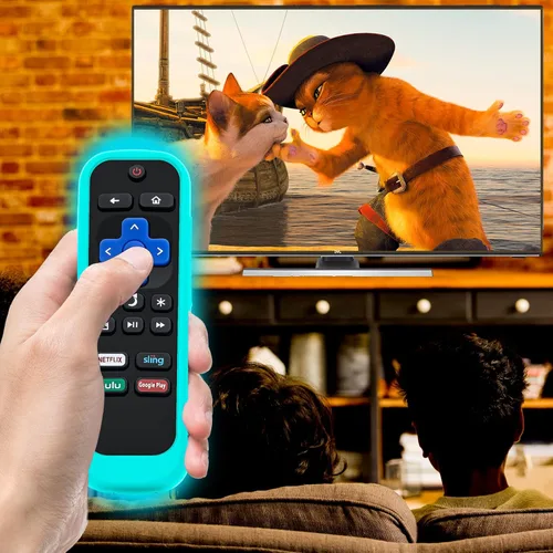 Miniatura 2 de Funda para TCL Roku TV RC280 Remoto, cubierta de batería para Hisense Roku Remoto Remoto Reemplazo Silicona Universal Funda Piel Brillante