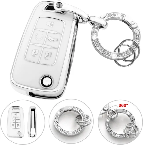 Miniatura 13 de XIYANG TRADE Funda para llavero Chevy con llavero, funda de TPU suave para llave de protección completa para Camaro Cruze Equinox Malibu Impala