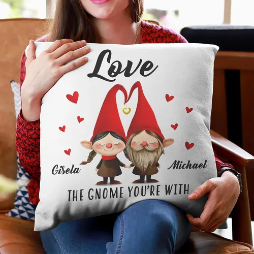 Miniatura 4 de Hyturtle Almohada personalizada de gnomo para pareja (inserto incluido), regalo para esposa, marido, aniversario, boda, cumpleaños, despedida