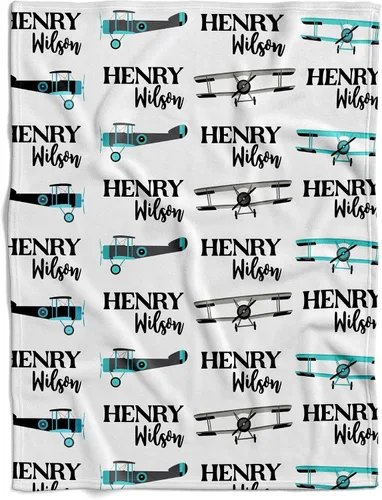 Miniatura 24 de Manta de bebé de avión personalizada, manta de bebé con nombre, manta de bebé con nombre, manta de bebé niño, manta de bebé con monograma, manta