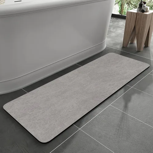 Miniatura 21 de MontVoo -Tapete de baño-Alfombras de baño delgadas antideslizantes para debajo de la puerta- Superficie de gamuza sintética absorbente, de secado