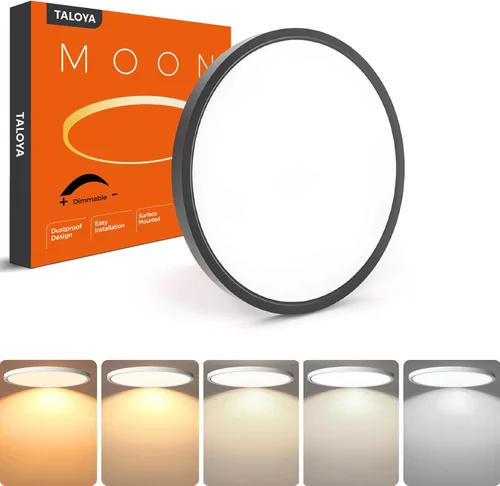 Miniatura 16 de TALOYA Lámpara de techo regulable de montaje empotrado, 10 pulgadas, 20 W, 5 CCT, lámpara de techo LED para dormitorio, cocina, sala de estar
