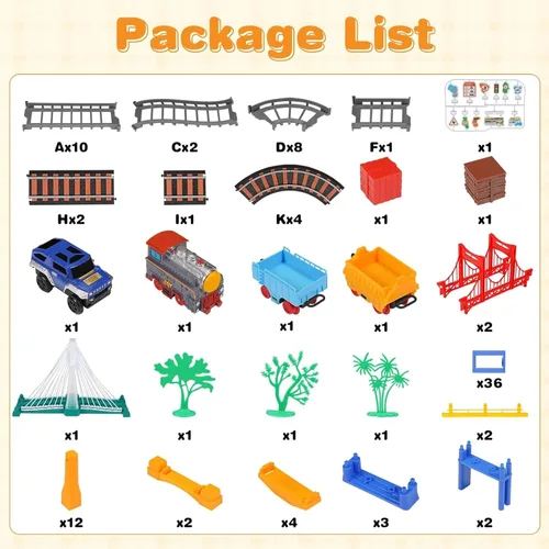 Miniatura 6 de Juego de tren eléctrico para niños de 5 a 8 años, 2 en 1, pistas de doble capa con puente iluminado y sonidos realistas, juguete de construcción