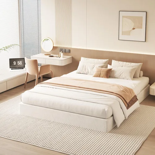 NHODIR Base de cama de metal resistente de 7 pulgadas, sin ruido y sin herramientas, fácil montaje, base de soporte de colchón para cama de tamaño
