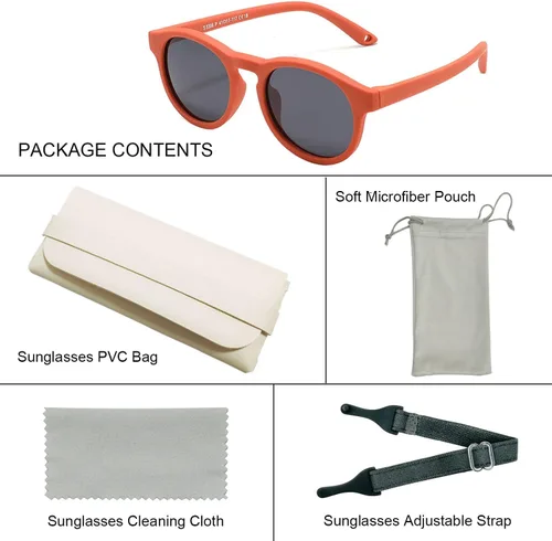 Miniatura 7 de Gafas de sol para bebé con correa polarizadas flexibles UV400 para bebés niños y niñas de 0 a 24 meses