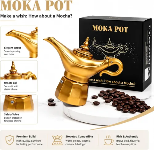 Miniatura 4 de Cafetera, olla moka para café italiano y cubano, cafetera Greca, cafeteras, 6 tazas de espresso