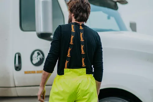 Miniatura 22 de Pioneer Hi Vis Ripstop - Pantalones con peto impermeables para hombre, pantalones reflectantes de seguridad para lluvia