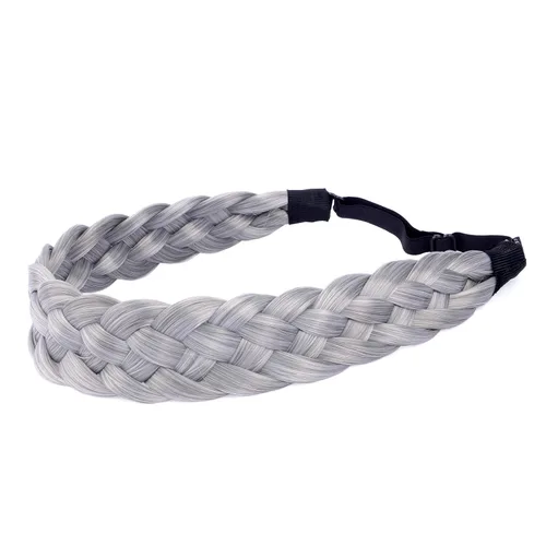 Miniatura 14 de Diadema clásica de cabello sintético trenzado de 5 hebras, trenzas gruesas y anchas, extensión de cabello con elástico para mujeres y niñas