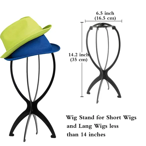 Miniatura 2 de DANSEE Paquete de 2 soportes cortos para pelucas, soporte de peluca para múltiples pelucas