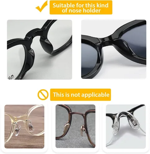 Miniatura 5 de Almohadillas adhesivas para la nariz, 10 pares de almohadillas de silicona antideslizantes para lentes de sol, transparentes, 0.039 pulgadas