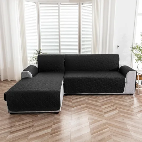 Miniatura 8 de Genina Fundas de Sofá Seccional para Perros Fundas de Sofá en Forma de L Funda de Chaise Lounge Funda de Sofá Reversible Protector de Muebles Beige
