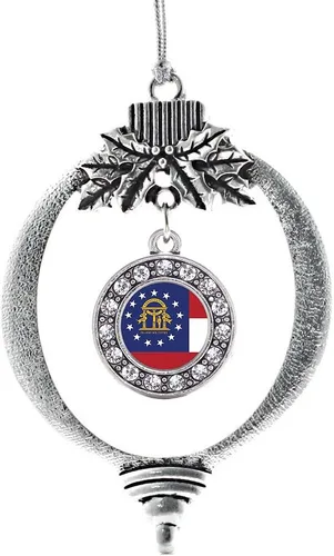 Miniatura 83 de Inspired Silver - Twin One - Adorno festivo de Navidad de plata - Adorno festivo de árbol de Navidad con dije de círculo y circonita cúbica