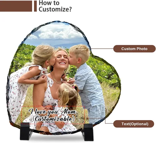 Miniatura 6 de Bemaystar Marco de fotos personalizado con foto y texto, regalo de fotos personalizado para mamá, papá y parejas, placa de pizarra fotográfica