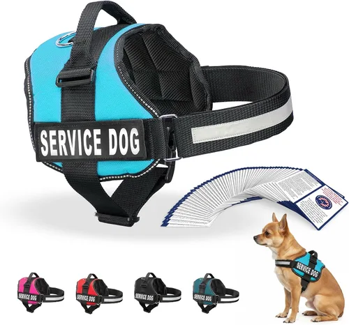 Miniatura 38 de Arnés Industrial Puppy para perros con correas y asa, y chaleco con parche reflectante, en un cómodo diseño de malla, Bright Red 2-Rojo Brillante