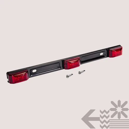 Miniatura 8 de TRUE MODS - Barra de luz roja de 15 pulgadas, 9 LED, 3 luces LED [DOT FMVSS 108] [SAE P2] [IP67 sumergible] Identificación de 12 V, tira de luz
