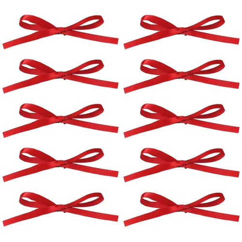 Miniatura 9 de Pinzas para el cabello con lazo para mujeres, cintas para el pelo para mujeres y niñas, lazo de satén beige, bonitos clips de lazo pequeños