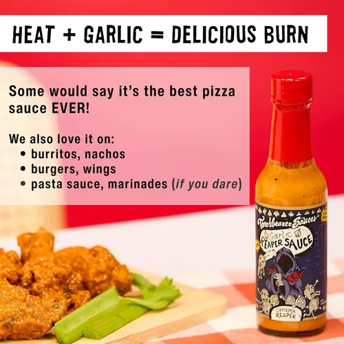 Miniatura 6 de Torchbearer Sauces Salsa de Garlic Reaper, 5 onzas – Carolina Reaper Peppers – Todo natural, vegano, sin extractos, fabricado en Estados Unidos