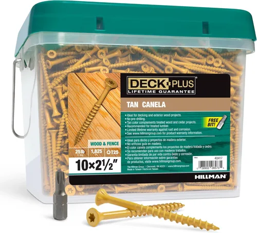Miniatura 42 de Deck Plus Tornillos para valla y madera exterior con revestimiento epoxi de 3 pulgadas #10 x 3 Torx/Star Drive Incluido, rosca gruesa, tornillo