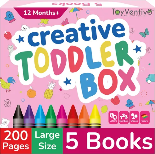 Miniatura 9 de TOYVENTIVE Libros para colorear y crayones para niños pequeños, juguetes y regalos de cumpleaños para niños de 1+, 2, 3, 4 años, niños pequeños