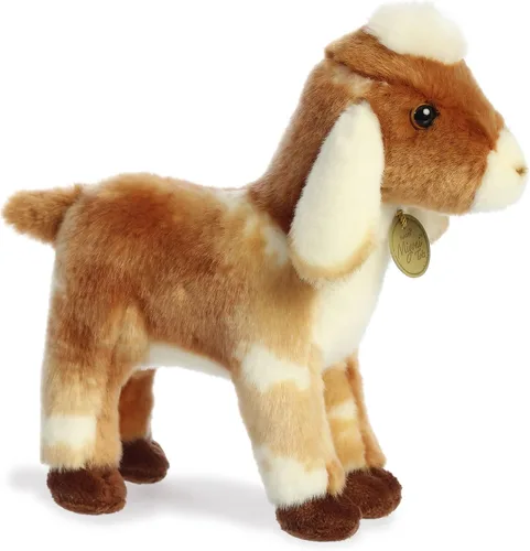 Miniatura 3 de Aurora® - Adorable cabrito nubio de peluche Miyoni®, detalle realista, compañía entrañable, marrón, 11 pulgadas
