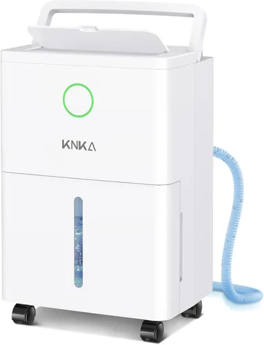 KNKA 1600 sq.ft Dehumidifiers for Basement, 21 Pint Dehumidifiers for Home with Drain Hose, Continuous Drainage, Washable Filter, Intelligent