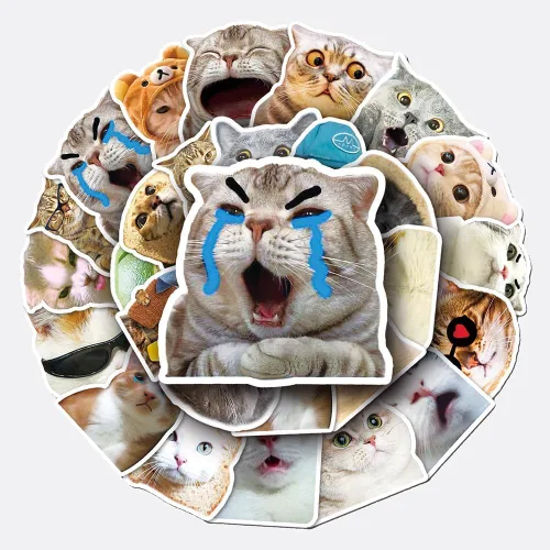 Miniatura 11 de 110 calcomanías holográficas de gato negro, divertidas y lindas calcomanías de vinilo de gato vacío, calcomanías impermeables con brillo de arcoíris