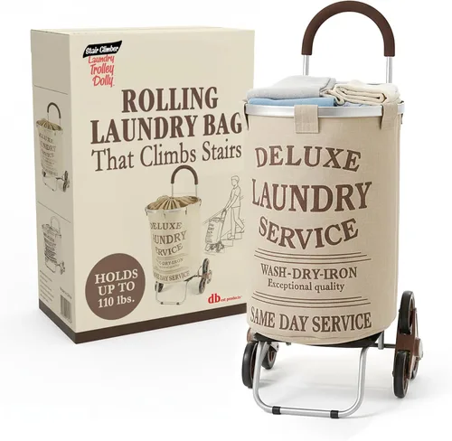 Miniatura 9 de dbest products Carrito de lavandería grande Gris