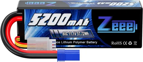 Zeee 3S Lipo Batería 5200mAh 11.1V 80C con EC5 Conector Duro Batería para RC Coche Barco Camión Helicóptero Avión Racing Modelos