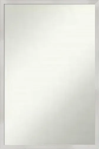 Miniatura 202 de Amanti Art Espejo de baño plateado para sobre el fregadero, 33 x 45 pulgadas, espejo de tocador rectangular blanco plateado y plateado, marco