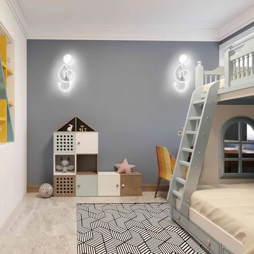 Miniatura 5 de XEYOU Lámpara de pared moderna de 22 W, lámpara de pared LED creativa para interiores, símbolo musical, decoración artística, lámpara de pared