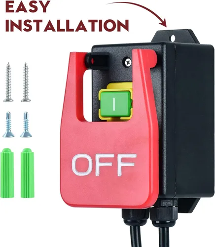 Miniatura 6 de Interruptor monofásico de encendido/apagado de 110 V, interruptor de mesa Ortis Router con señal de parada grande, fácil contacto para apagado