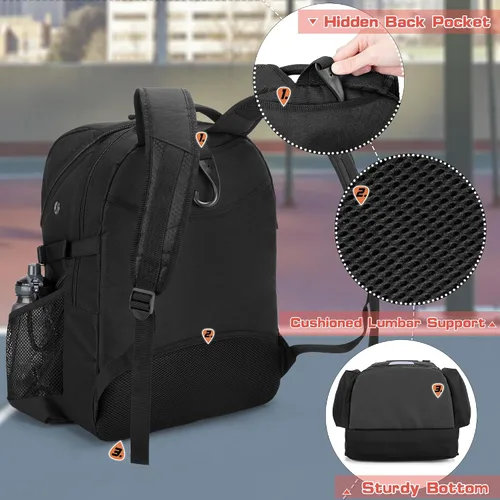 Miniatura 2 de DSLEAF - Mochila de baloncesto para hombres, bolsa de fútbol con compartimento para pelota y zapatillas para baloncesto, fútbol, entrenamiento