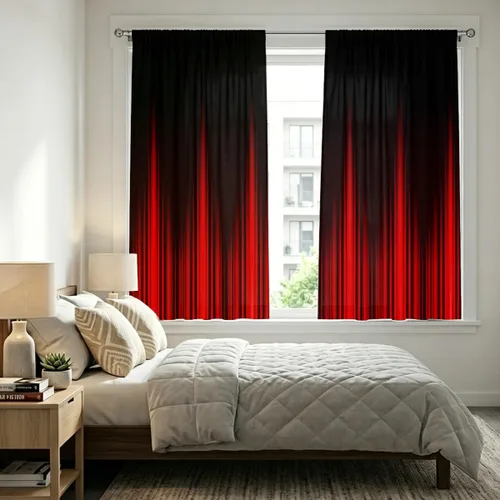Miniatura 21 de Coxila Cortinas 100% opacas en negro y beige de 42 x 63 pulgadas, cortinas góticas degradadas con aislamiento térmico para dormitorio