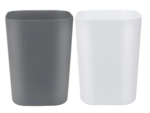 Cubo de basura pequeño de 2 galones, cubo de basura cuadrado para baño, dormitorio, cocina, encimera debajo del fregadero (paquete de 2, blanco y