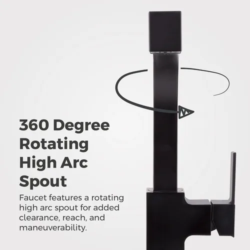 Miniatura 8 de Pfister Arkitek Grifo de cocina con rociador extraíble, manija única, arco alto, acabado negro mate, LG534LPMB