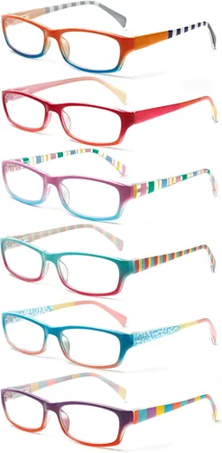 Kerecsen - Lentes para computadora y lectura, para mujer, con bloqueo de luz azul, diseño moderno con estampados, ideales para lectura y uso diario