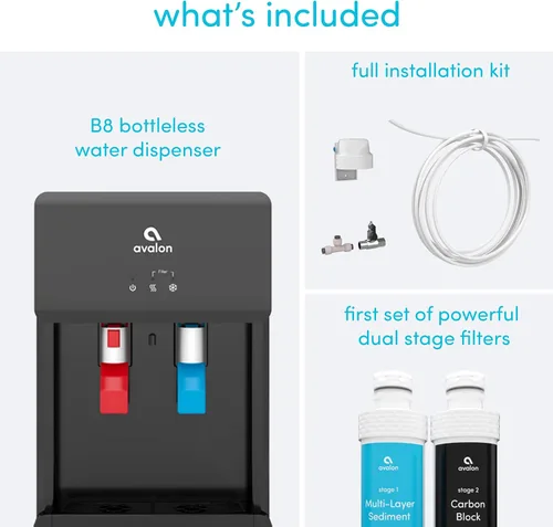 Miniatura 5 de Avalon B8BLK Dispensador de agua sin botellas y sin contacto de sobremesa - Filtros de agua de 2 etapas y kit de instalación incluido, certificado