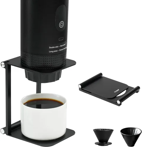 Miniatura 11 de Vierta sobre el soporte del gotero, soporte portátil y plegable para máquina de café expreso con fuera, soporte de café de oficina con base