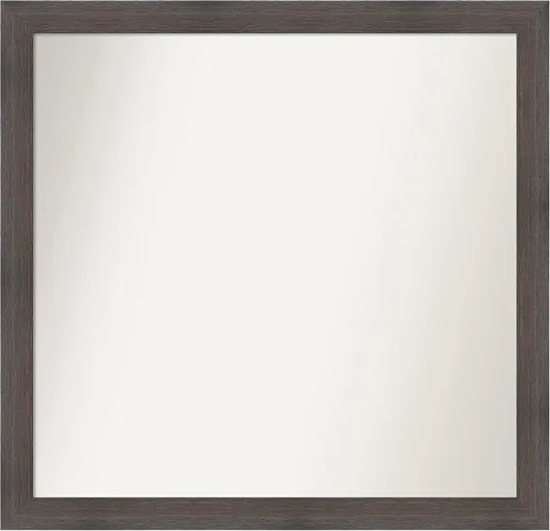 Miniatura 325 de Amanti Art Espejo de pared personalizado no biselado (24 x 27 pulgadas), marco estrecho de nogal chipre - varios tamaños personalizados - Espejo