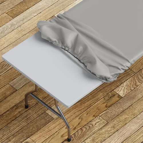 Miniatura 29 de Sorfey Mantel ajustado con elástico, vinilo con parte trasera de franela, se adapta a mesa de 24 x 48 pulgadas, rectangular, a prueba de agua, fácil