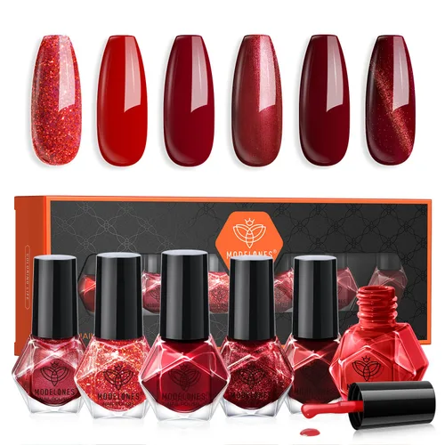 Miniatura 9 de modelones Esmalte de uñas, capa base 3 en uno, 0.5 onzas líquidas, fortalecedor de uñas transparente, secado rápido, larga duración, brillo