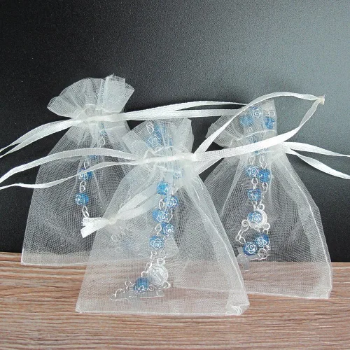 Miniatura 3 de 24 piezas de rosario mini rosario para bautizo niño/bautizo/primera comunión/dulce 15 / boda/recuerdos de bautizo